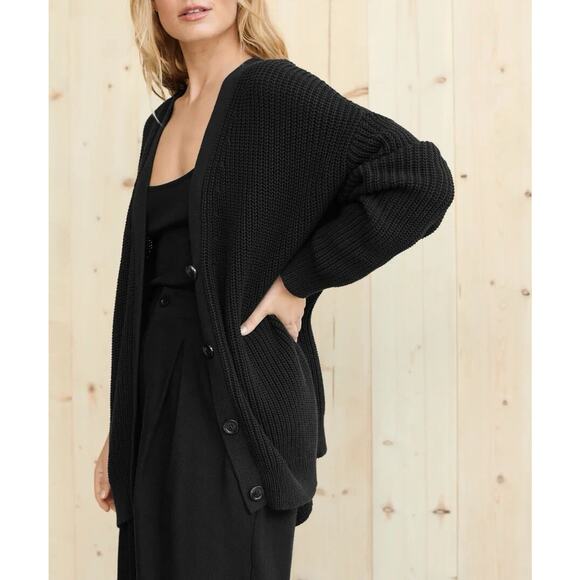 Jenni Kayne Cotton Cocoon Cardigan Black XXS - Picture 2 of 8